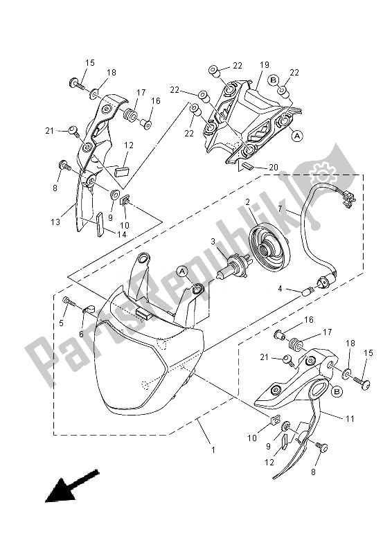 Tutte le parti per il Faro del Yamaha MT 07A 700 2014
