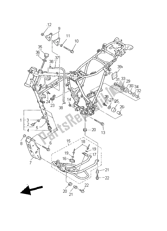 Todas las partes para Marco de Yamaha XT 600E 2002