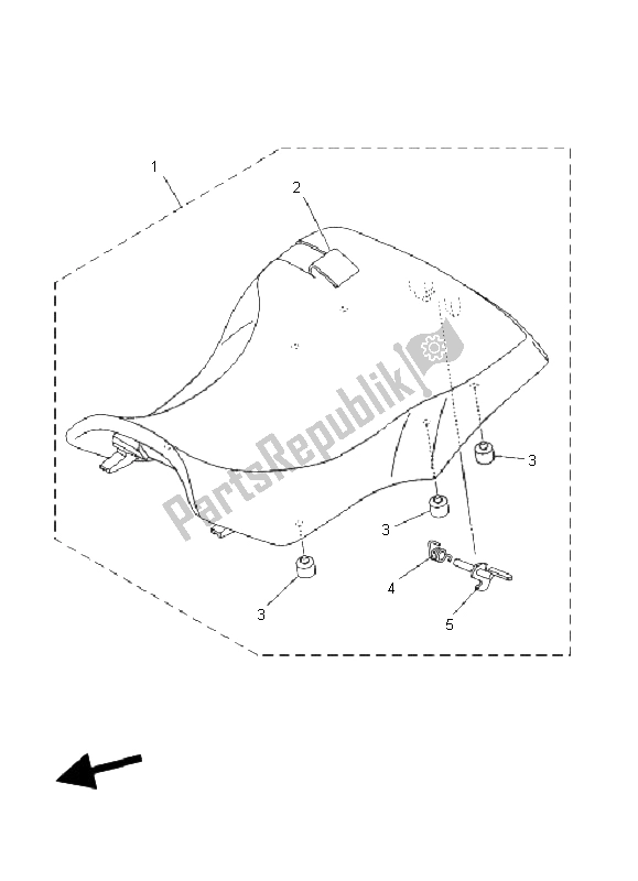 All parts for the Seat of the Yamaha YFM 350F Grizzly 4X4 2008