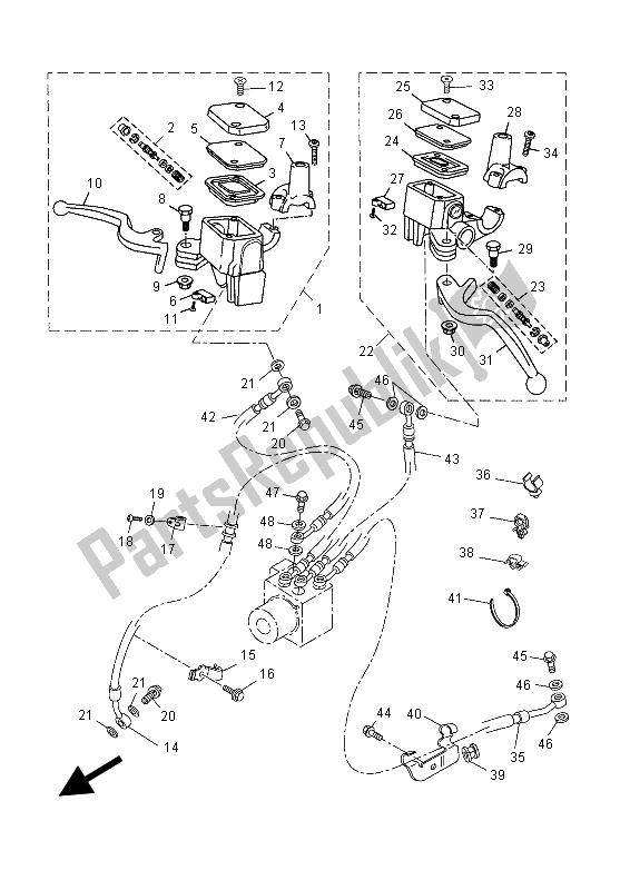 All parts for the Front Master Cylinder of the Yamaha YP 125 RA MBL2 2015