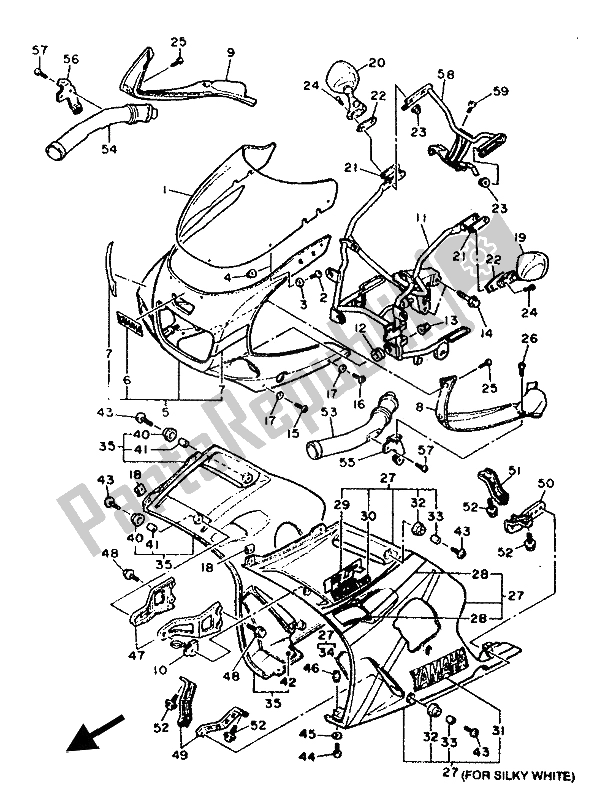 Todas las partes para Carenado 1 de Yamaha FZR 600 Genesis 1993