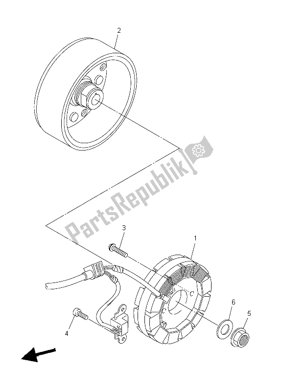 Toutes les pièces pour le Générateur du Yamaha WR 450F 2004