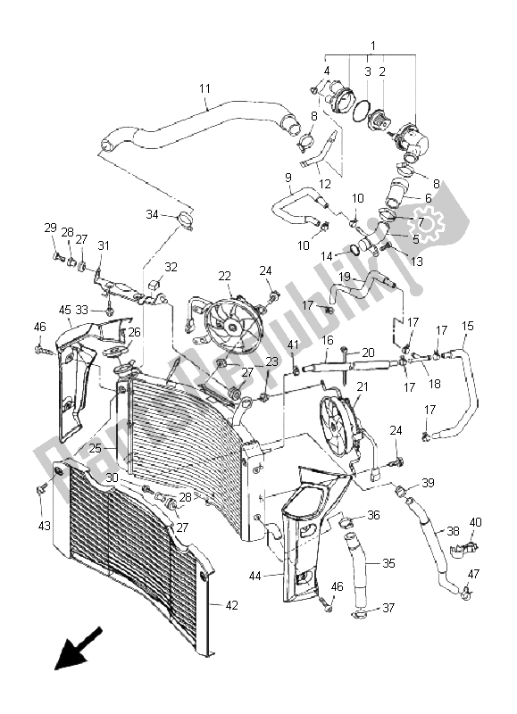 Alle onderdelen voor de Radiator Slang van de Yamaha FZ1 NA Fazer 1000 2008