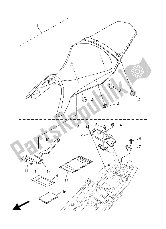 Alle onderdelen voor de Stoel van de Yamaha MT 09 900 2015