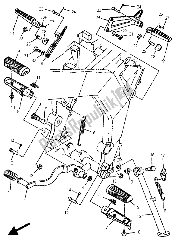 Tutte le parti per il Stand E Poggiapiedi del Yamaha TDR 125 1995