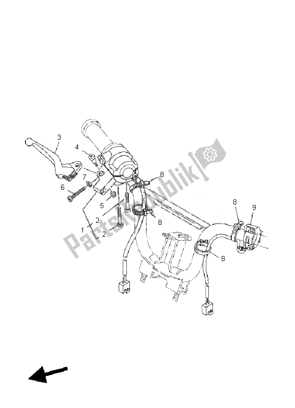 All parts for the Handle Switch & Lever of the Yamaha TT R 50E 2010