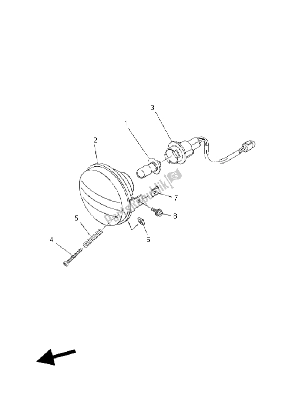 All parts for the Headlight of the Yamaha YFM 350 FA Bruin 2X4 2004