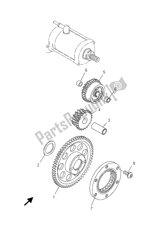 All parts for the Starter Clutch of the Yamaha YXR 700 Fspd Rhino 2013