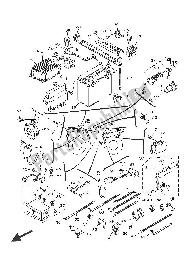 Todas las partes para Eléctrico 1 de Yamaha YFM 700 Fwbd Kodiak EPS SE 2016