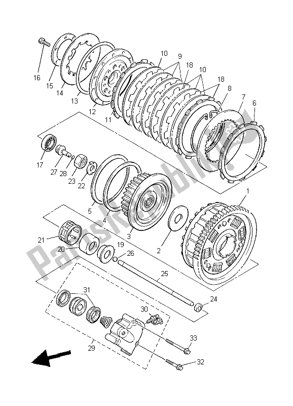 Todas las partes para Embrague de Yamaha XJR 1300 2009