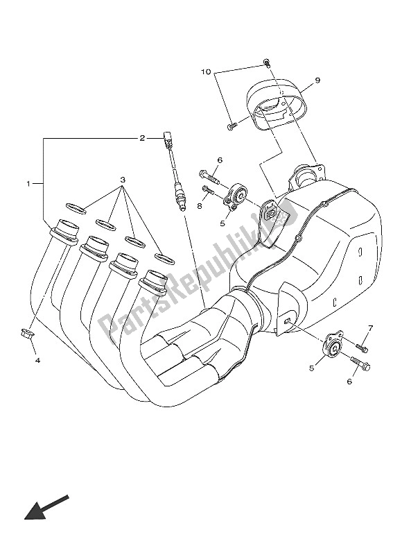 All parts for the Exhaust of the Yamaha AJS6 SAP 2016