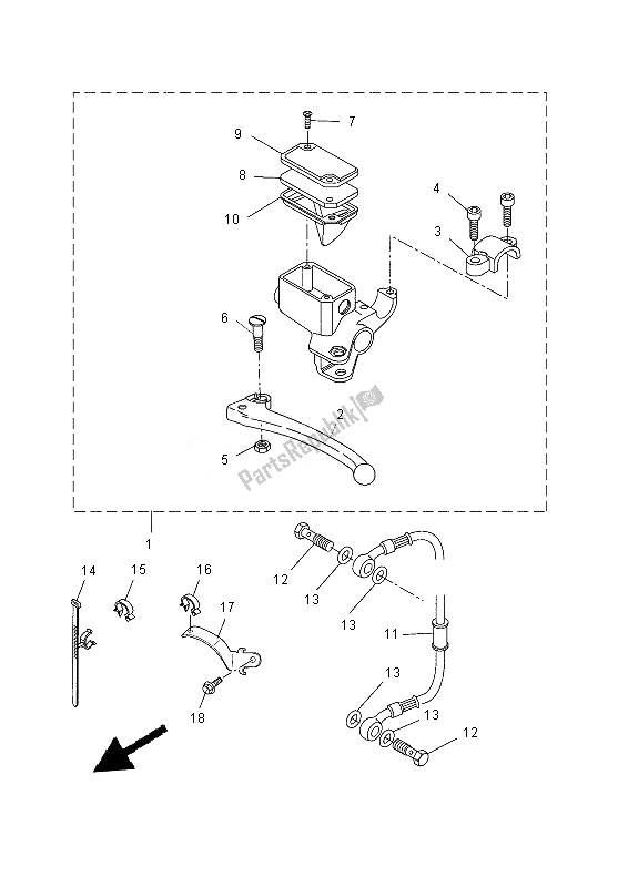 Toutes les pièces pour le Maître-cylindre Arrière du Yamaha NS 50N 2013