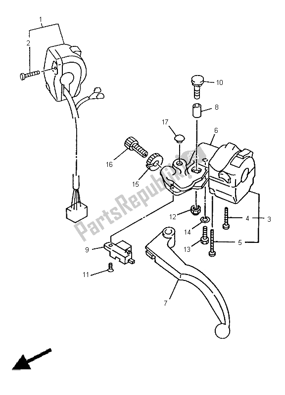 Tutte le parti per il Impugnatura Interruttore E Leva del Yamaha TRX 850 1998