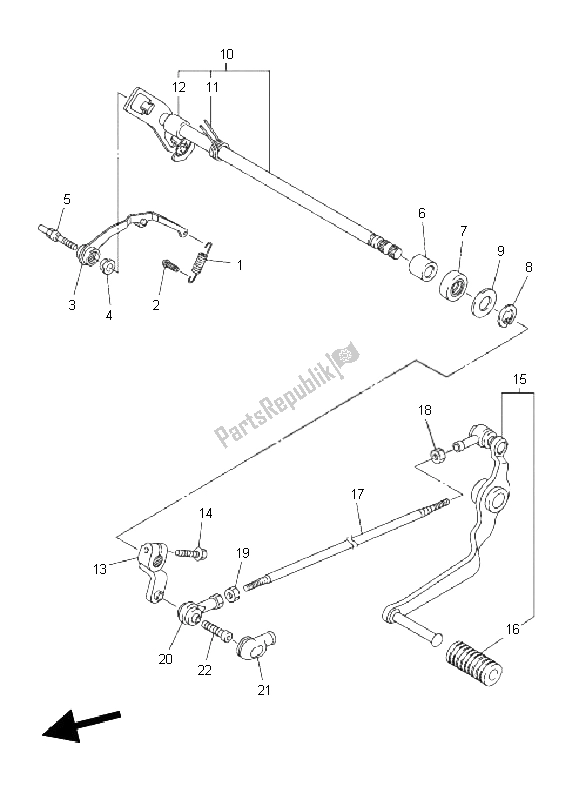 All parts for the Shift Shaft of the Yamaha FZ1 S Fazer 1000 2011