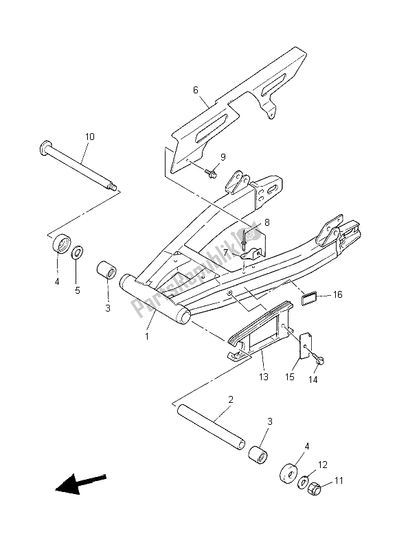 Toutes les pièces pour le Bras Arrière Et Suspension du Yamaha XJR 1300 2006