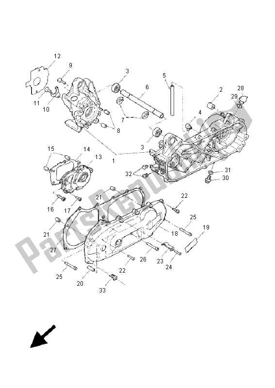 Todas las partes para Caja Del Cigüeñal de Yamaha YQ 50L Aerox Race Replica 2006