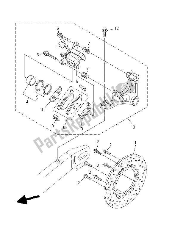 Todas las partes para Pinza De Freno Trasero de Yamaha TDM 900 2002