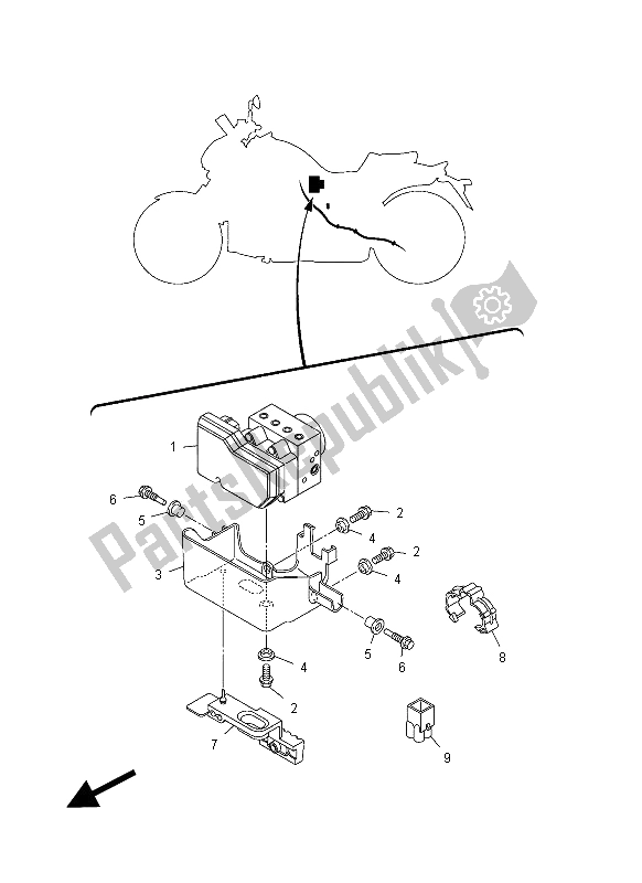 All parts for the Electrical 3 of the Yamaha VMX 17 1700 2012