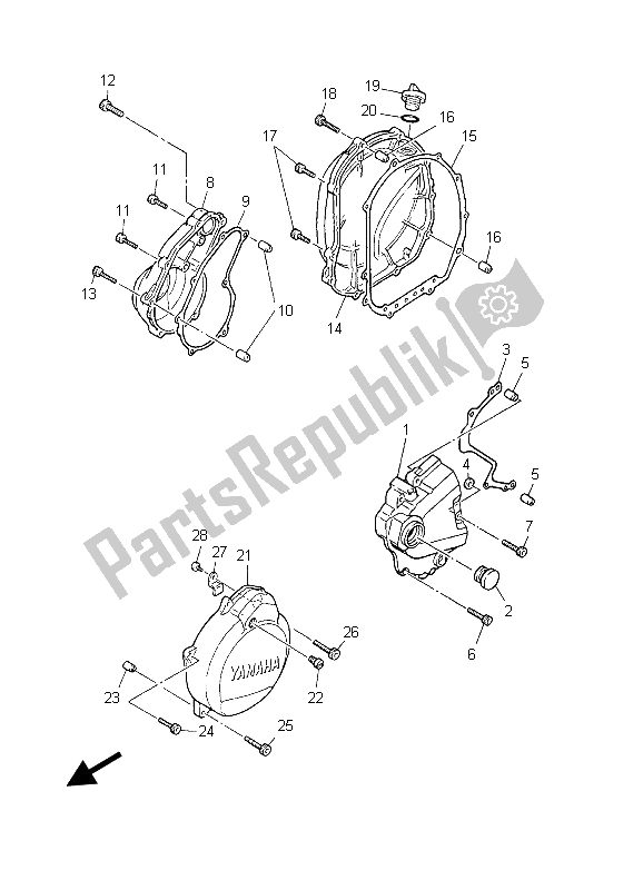 Tutte le parti per il Coperchio Del Carter 1 del Yamaha FZS 600 Fazer 2003