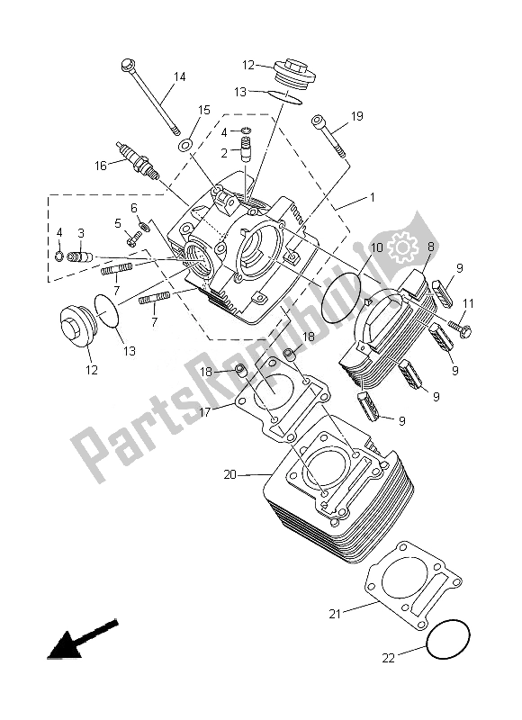 Todas as partes de Cilindro do Yamaha TT R 125 LW 2013