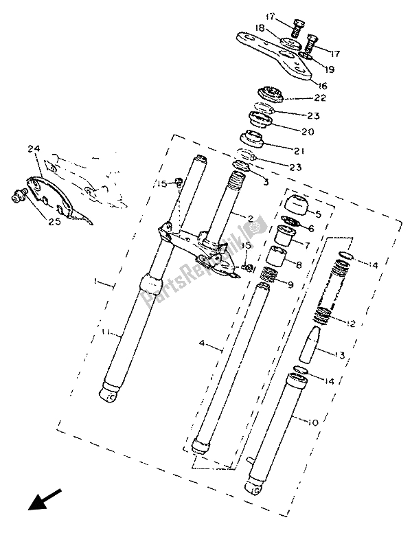 Todas las partes para Tenedor Frontal de Yamaha PW 50 1994