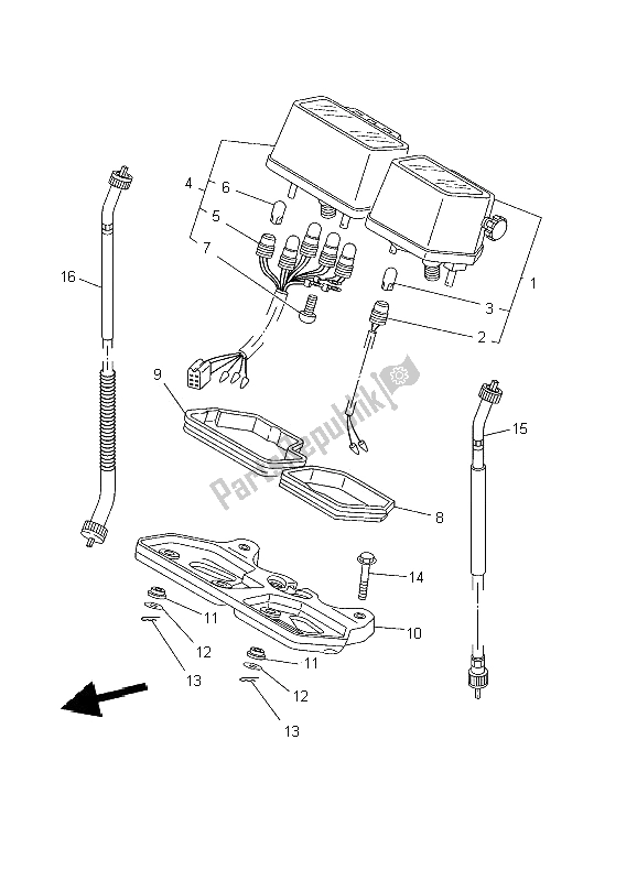 Toutes les pièces pour le Mètre du Yamaha DT 125R 2002