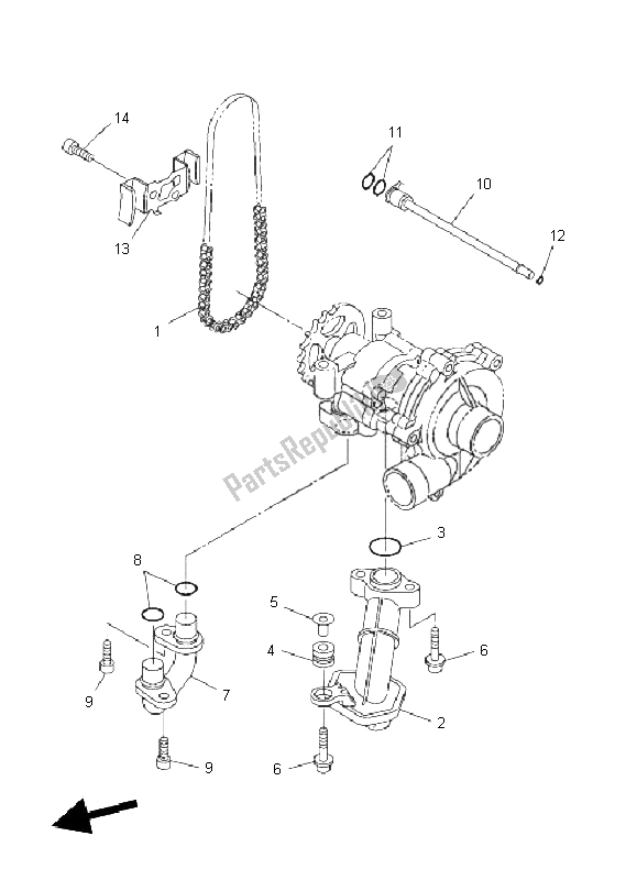 All parts for the Oil Pump of the Yamaha FZ8 NA 800 2011