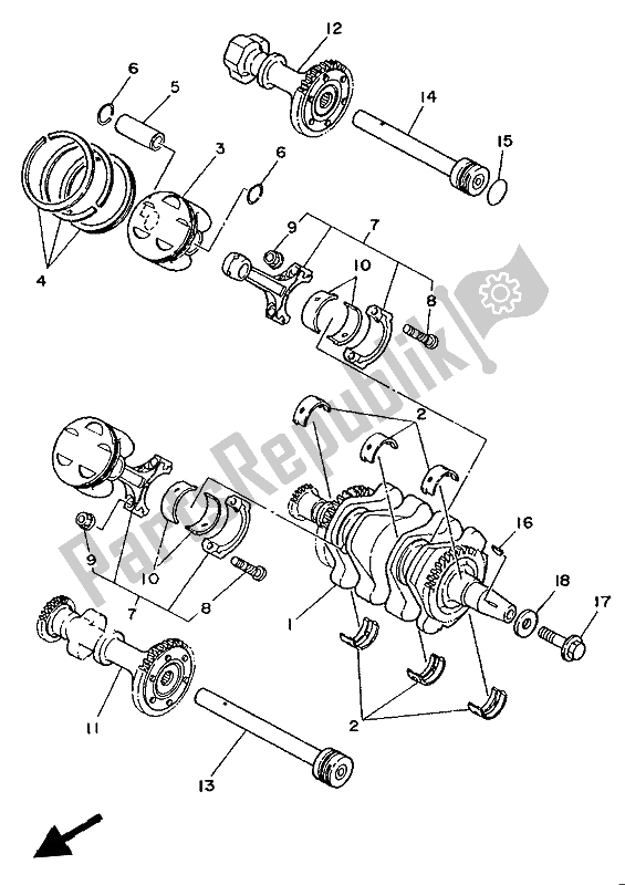 Tutte le parti per il Pistone Dell'albero Motore del Yamaha XTZ 750 Supertenere 1993