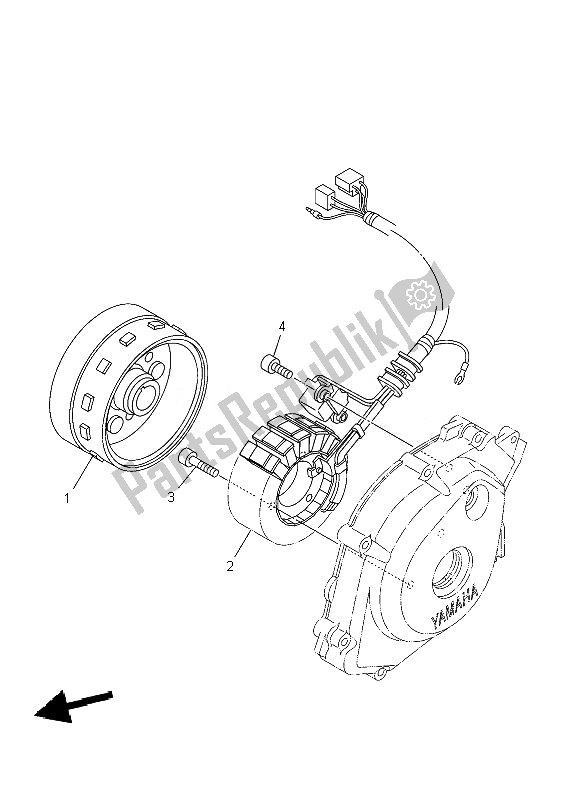 All parts for the Generator of the Yamaha YBR 125 ED 2010