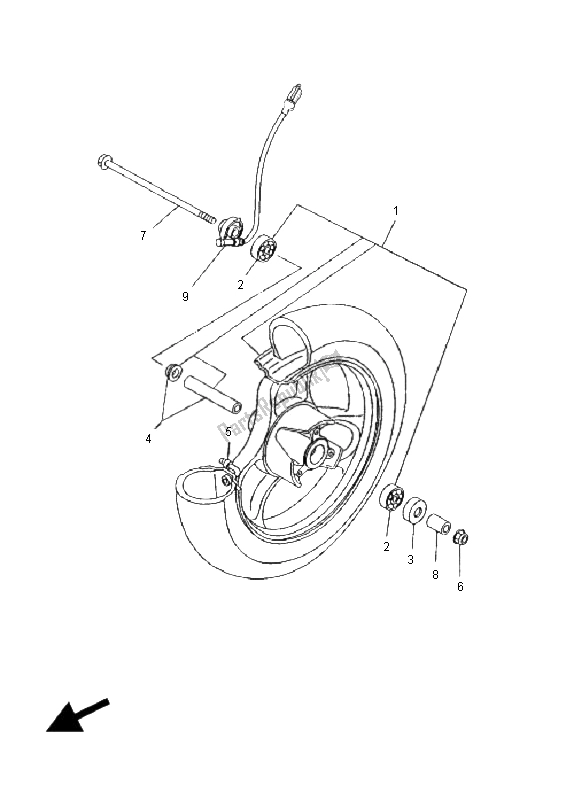 Toutes les pièces pour le Roue Avant du Yamaha YN 50R Neos 2008