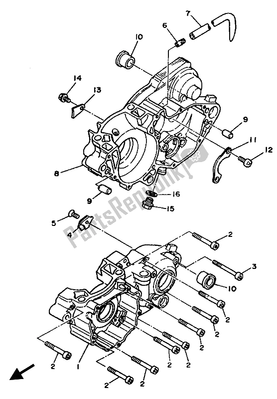 Toutes les pièces pour le Carter du Yamaha YZ 250 LC 1992