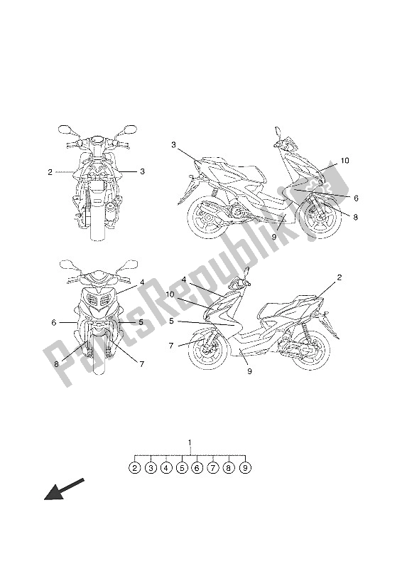 Wszystkie części do Grafika I Emblemat Yamaha NS 50F 2016