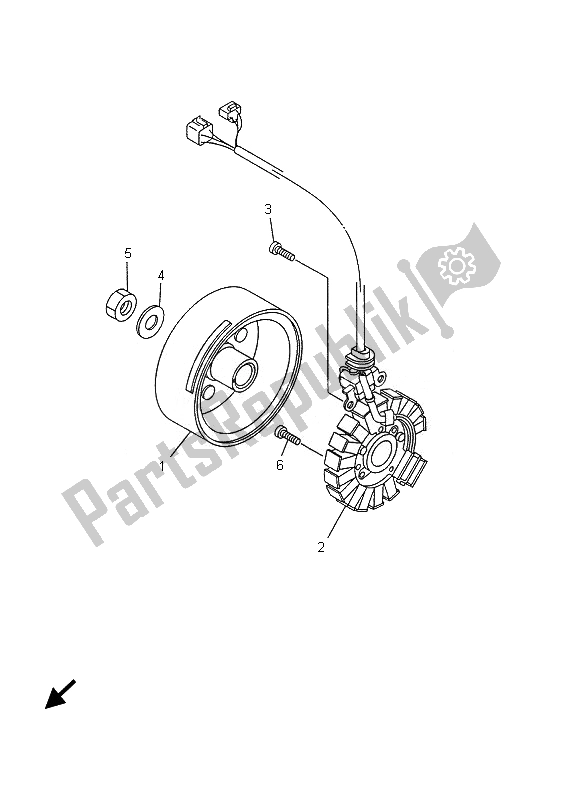 Todas as partes de Gerador do Yamaha YP 125E Majesty 2007