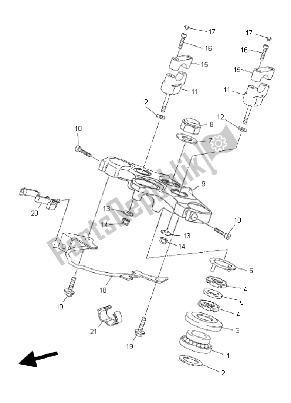 Tutte le parti per il Timone del Yamaha XJ6 SA 600 2011