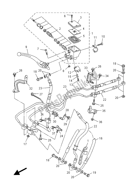 Tutte le parti per il Pompa Freno Anteriore del Yamaha FZ1 NA 1000 2012