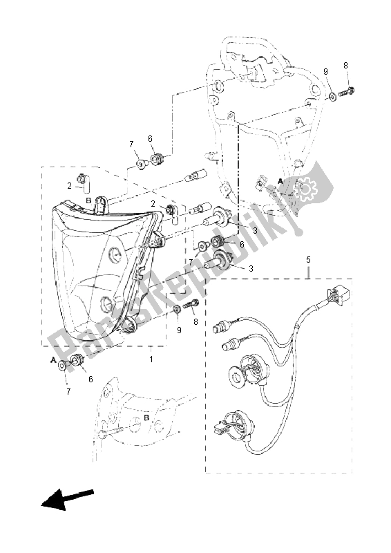 All parts for the Headlight of the Yamaha XT 660 ZA Tenere SE 2011