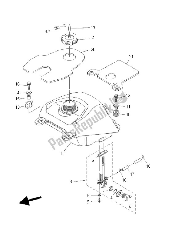 Toutes les pièces pour le Réservoir D'essence du Yamaha YFS 200 Blaster 2003