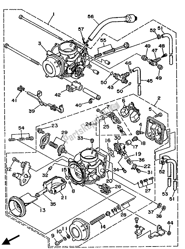 Toutes les pièces pour le Carburateur du Yamaha XTZ 750 Supertenere 1990