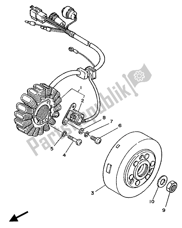 Wszystkie części do Generator Yamaha TDR 250 1990