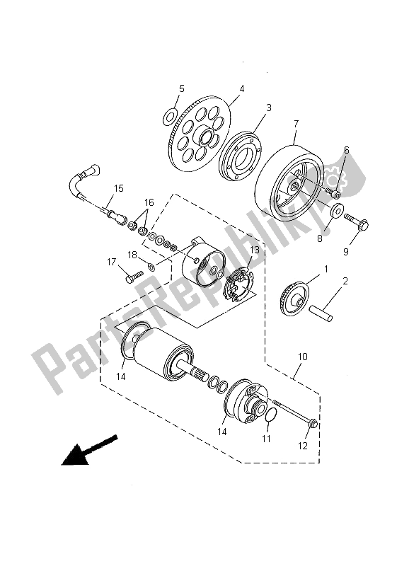 All parts for the Starter Clutch of the Yamaha XVS 650A Dragstar Classic 2000