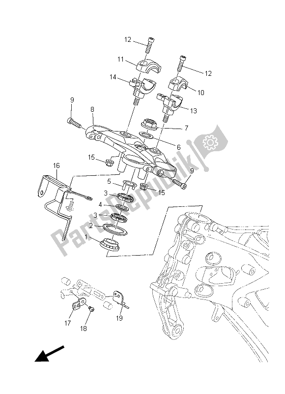 Toutes les pièces pour le Pilotage du Yamaha MT 09A 900 2015