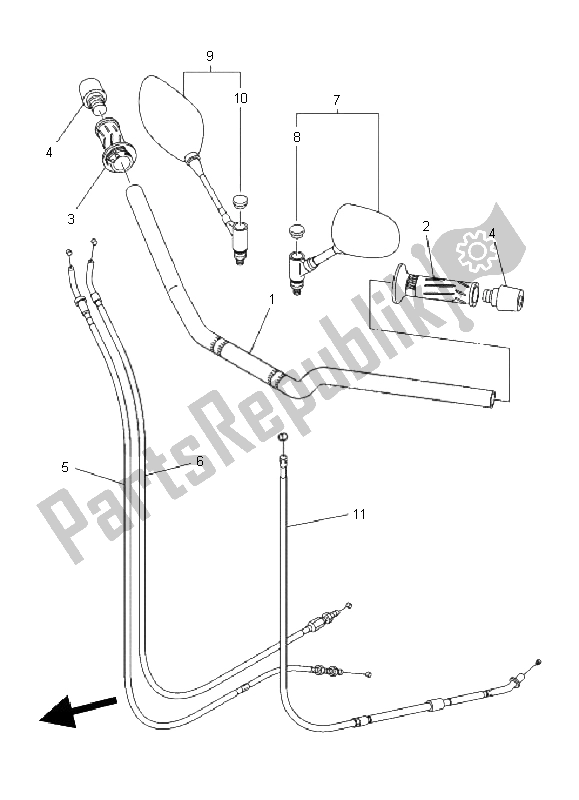 Wszystkie części do Uchwyt Kierownicy I Kabel Yamaha XJ6 NA 600 2011