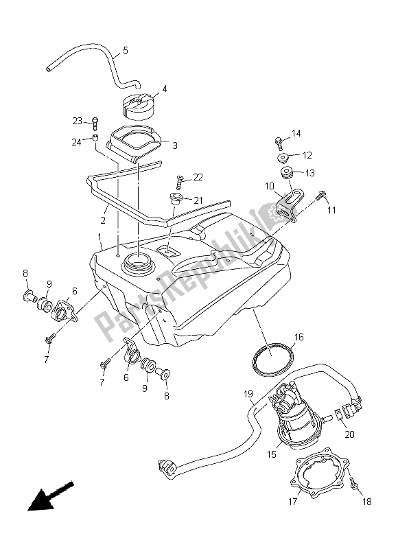 Tutte le parti per il Serbatoio Di Carburante del Yamaha YZ 250F 2014