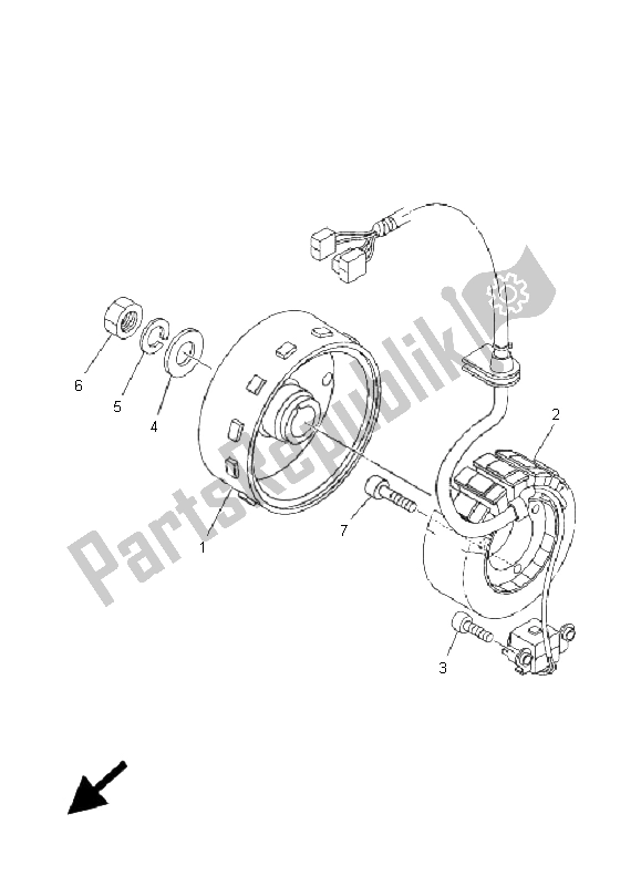 All parts for the Generator of the Yamaha XC 125E Vity 2009