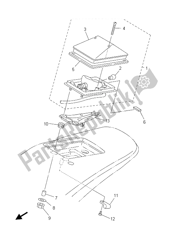 All parts for the Taillight of the Yamaha WR 250F 2003