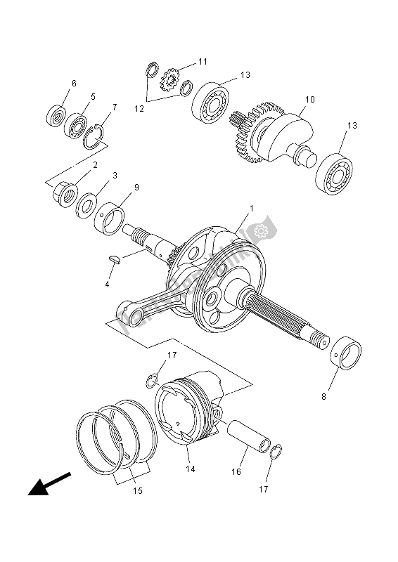 Toutes les pièces pour le Vilebrequin Et Piston du Yamaha YP 400 RA 2014