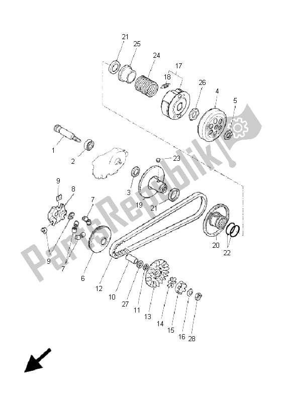 Todas las partes para Embrague de Yamaha CS 50 RR LC JOG 2006