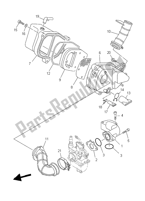 Wszystkie części do Wlot Yamaha TT R 90E 2006