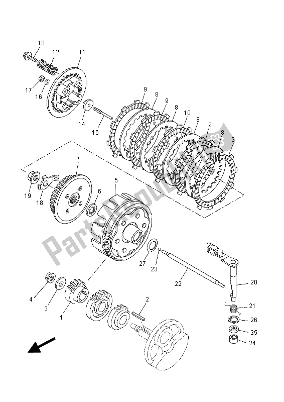 All parts for the Clutch of the Yamaha YZF R 125A 2015