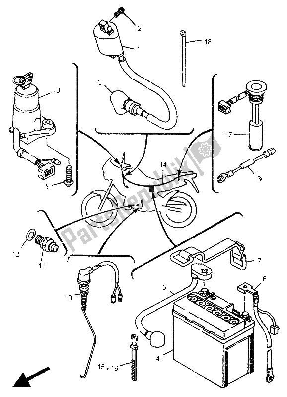 Tutte le parti per il Elettrico 1 del Yamaha TDR 125 1995